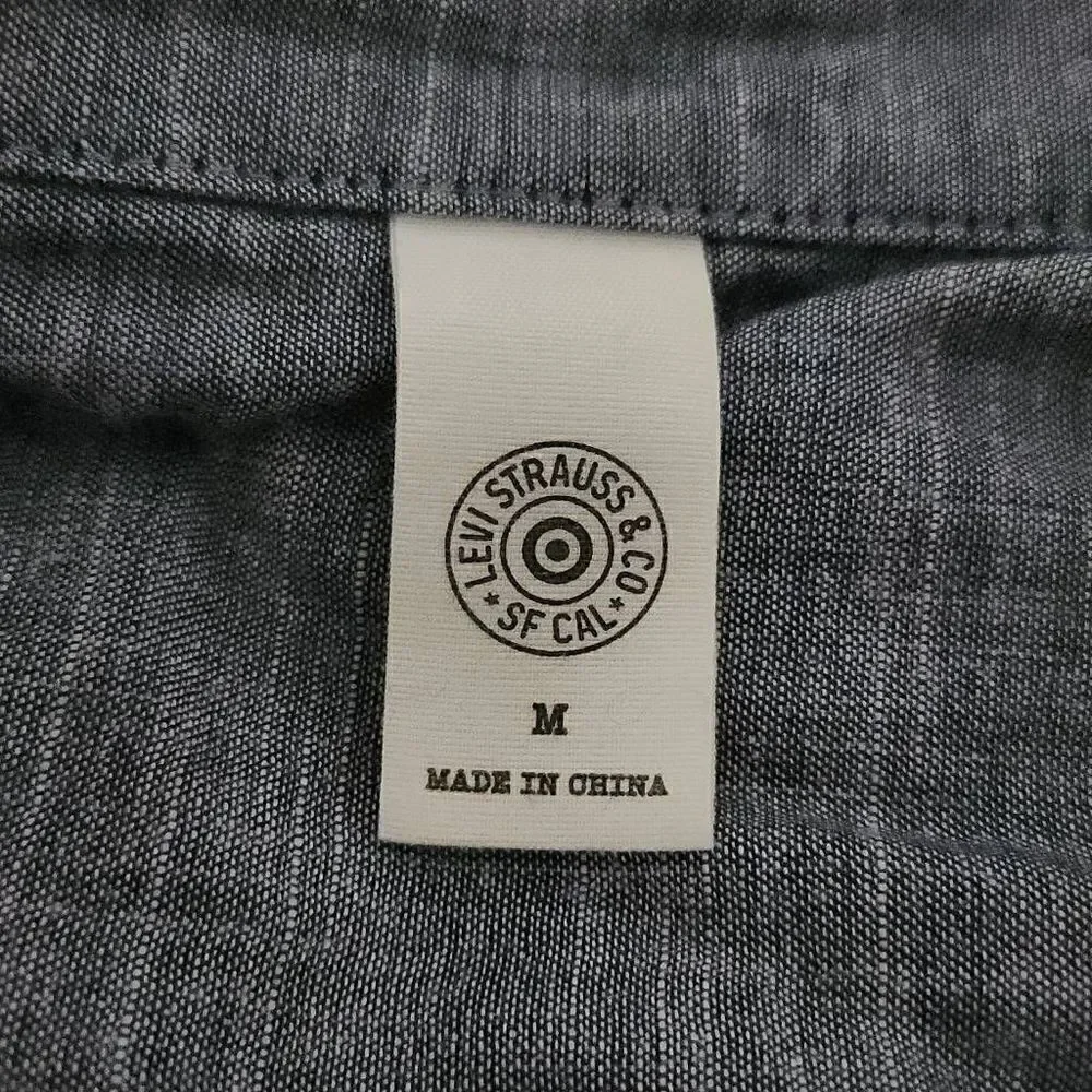 Levi Strauss & Co Women's Size Medium Dark Chambray White Striped Pajama Shirt